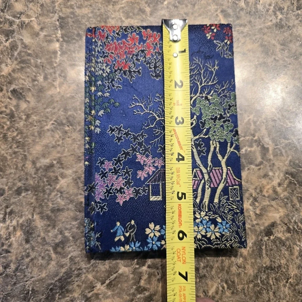 Chinoiserie brocade fabric covered journal notebook‎ hardcover diary...